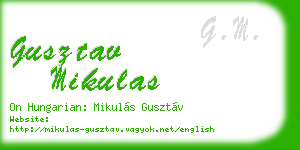 gusztav mikulas business card
