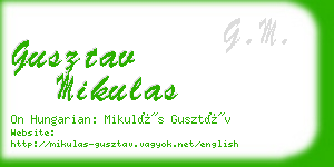 gusztav mikulas business card